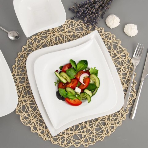 Talerz Deserowy Porcelanowy Dekoracyjny Ozdobny Elegancki ORION 21,5x21,5cm