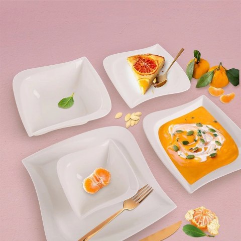 Talerz Deserowy Porcelanowy Dekoracyjny Ozdobny Elegancki ORION 21,5x21,5cm