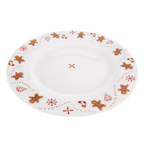 Talerz Deserowy Porcelanowy Świąteczny 20 cm ORION Dekor Piernik