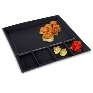 Talerz Dzielony Porcelanowy Ozdobny Dekoracyjny Czarny ORION 25x25 cm
