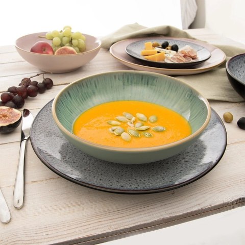 Talerz Obiadowy Głęboki Ceramiczny Zielony GLAZE 900 ml ORION
