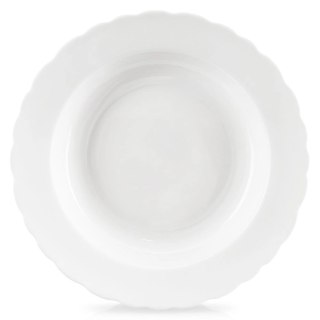 Talerz Obiadowy Głęboki Porcelanowy MONA 350 ml ORION 24 cm Falowany Rant