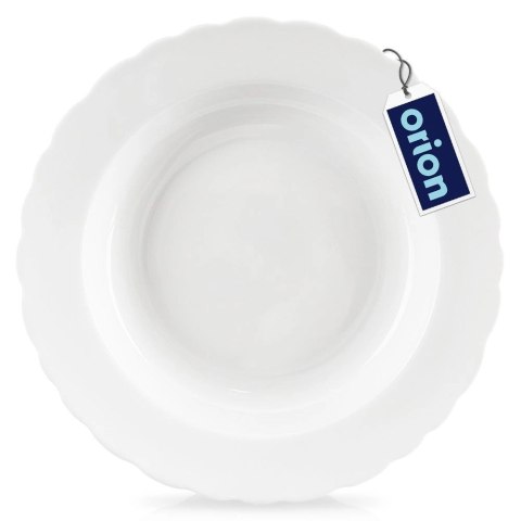 Talerz Obiadowy Głęboki Porcelanowy MONA 350 ml ORION 24 cm Falowany Rant