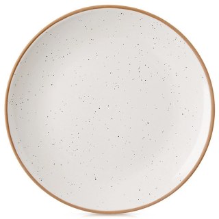 Talerz Obiadowy Płytki Ceramiczny Beżowy 27 cm ORION Kamionkowy Brzeg