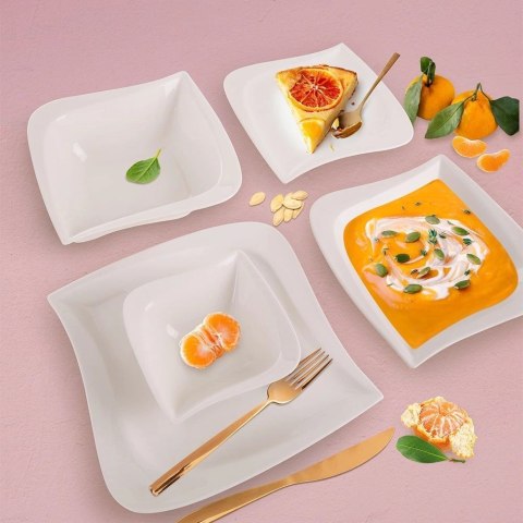 Talerz Obiadowy Płytki Porcelanowy Dekoracyjny Ozdobny ORION 25 x 25 cm