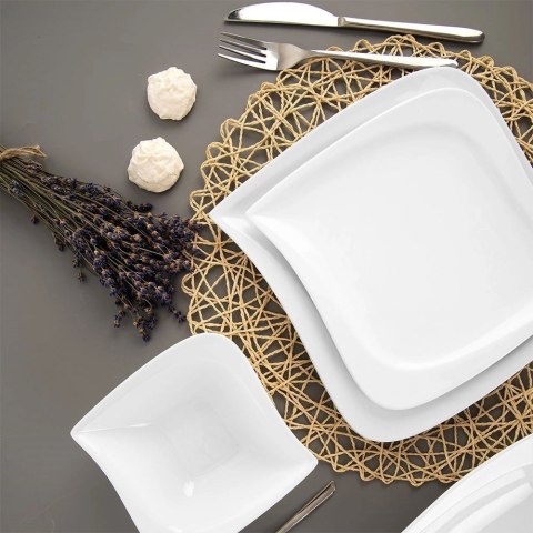 Talerz Obiadowy Płytki Porcelanowy Dekoracyjny Ozdobny ORION 25 x 25 cm