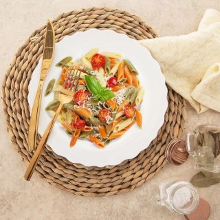 Talerz Obiadowy Płytki Porcelanowy MONA 24,5 cm ORION Falowany Rant