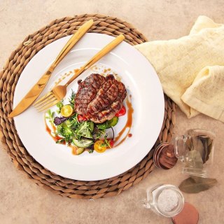 Talerz Obiadowy Płytki Porcelanowy MONA 27 cm ORION Biały Zmywarka