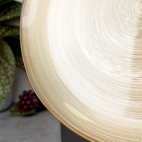 Talerz Obiadowy Płytki Szklany Złoty Dekoracyjny Ozdobny VILDE 32,5 cm