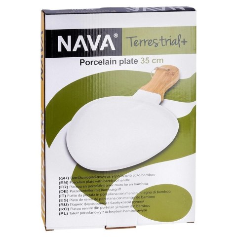 Talerz Taca do Serwowania Sałatek Przekąsek Porcelana NAVA 34,5 x 21 cm