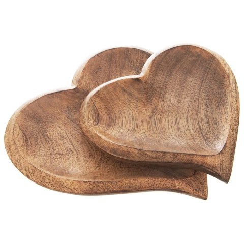 Talerz na Przekąski Drewno MANGO Serce 25 x 25 cm ORION Ręcznie Robiony