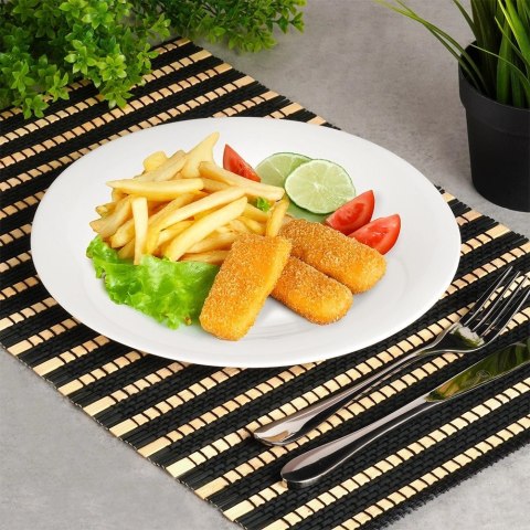 Talerze Obiadowe Płytkie Szkło Białe 6 szt. VILDE 25,5 cm Opalowe