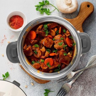 Termomisa Obiadowa TERMO Stalowa 2 L ORION Kremowy z Praktycznymi Uchwytami