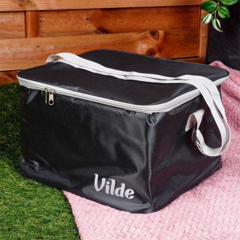 Torba Termiczna Czarna 18 L VILDE Plażowa Poliestrowa Regulowany Pasek
