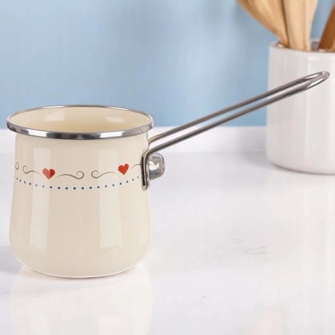 Tygielek do Kawy Emaliowany 600 ml ORION TONCA Kremowy Indukcja