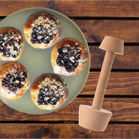 Ubijak do Tartaletek Drewniany Dwustronny ORION 4, 5,5 cm do Ciasta Tart