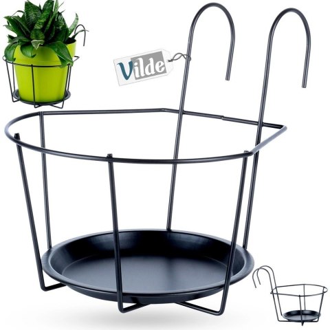 Uchwyt Balkonowy na Doniczkę Metalowy 29 x 22 cm VILDE do Balustrad 5 cm