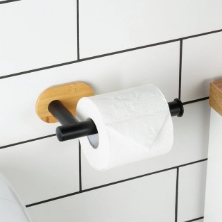 Uchwyt na Papier Stal Nierdzewna z Bambusem VILDE Taśma 3M 17 x 8,5 cm