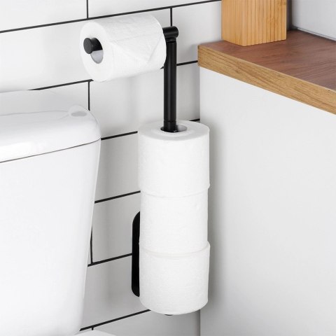 Uchwyt na Papier Toaletowy Zapasowy 4 Rolki Stal VILDE Montaż 2w1 46,5 cm
