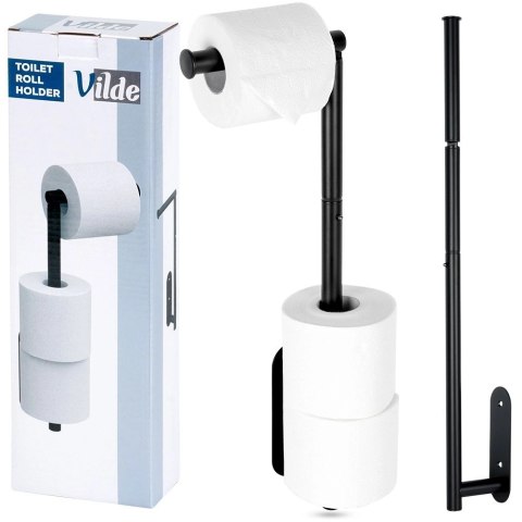 Uchwyt na Papier Toaletowy Zapasowy 4 Rolki Stal VILDE Montaż 2w1 46,5 cm