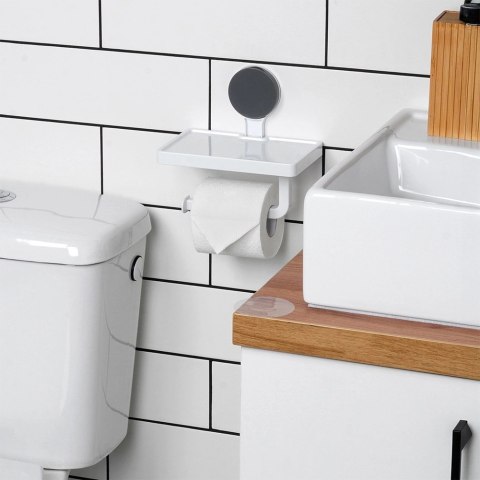 Uchwyt na Papier Toaletowy z Półką BATHROOM na Przyssawkę 18 x 17,5 cm