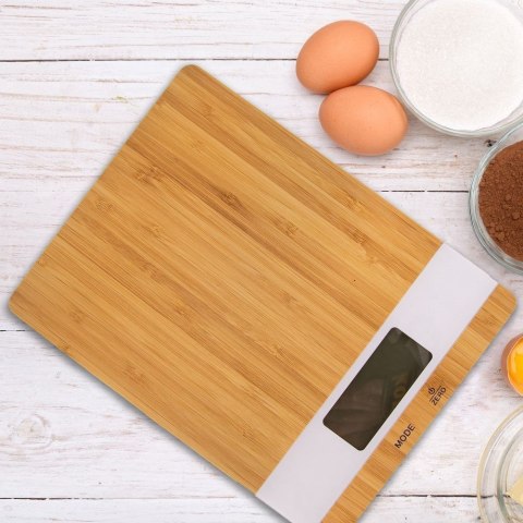 Waga Kuchenna Bambusowa Cyfrowa 5 kg ORION Funkcja Tary 23 x 17 cm