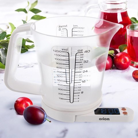 Waga Kuchenna z Miarką Cyfrowa 5 kg ORION Tary 1,2 L Tworzywo