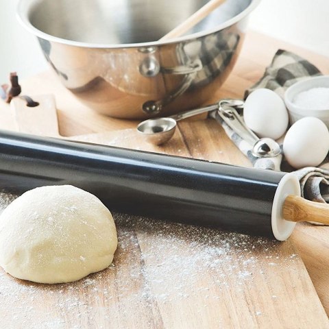 Wałek do Ciasta Metalowy Obrotowy 46 cm ORION Nieprzywierająca Powłoka