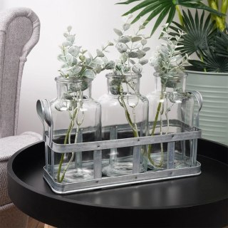 Wazon na Kwiaty Szklany ze Stojakiem Ozdobny Dekoracyjny VILDE 3 szt.