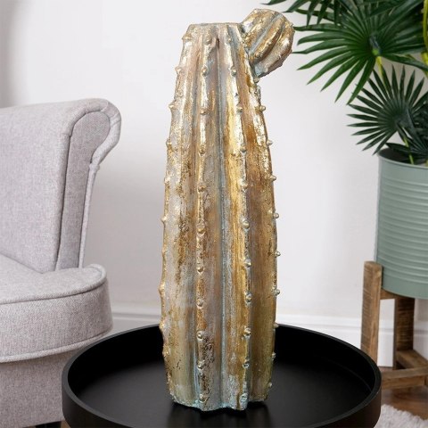 Wazon na Kwiaty Złoty Kaktus Ozdobny Dekoracyjny VILDE 47,5 cm