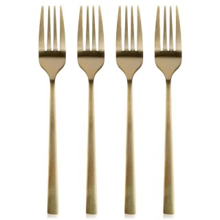 Widelczyki Deserowe Stal Złote 15 cm EXCELLENT HOUSEWARE Zestaw 4 szt.