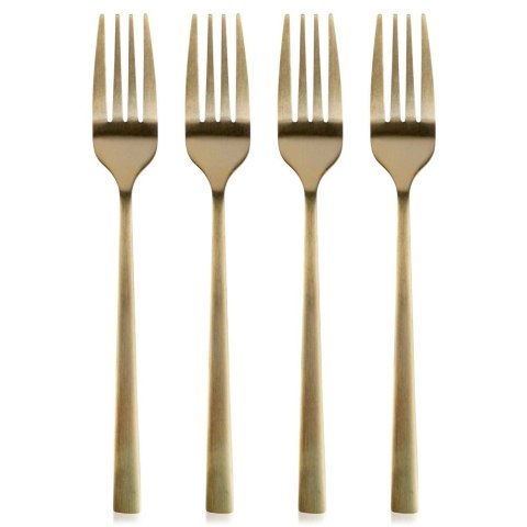 Widelczyki Deserowe Stal Złote 15 cm EXCELLENT HOUSEWARE Zestaw 4 szt.