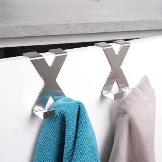 Wieszak na Drzwi Podwójny 2 szt. VILDE Stal Nierdzewna Bezinwazyjny