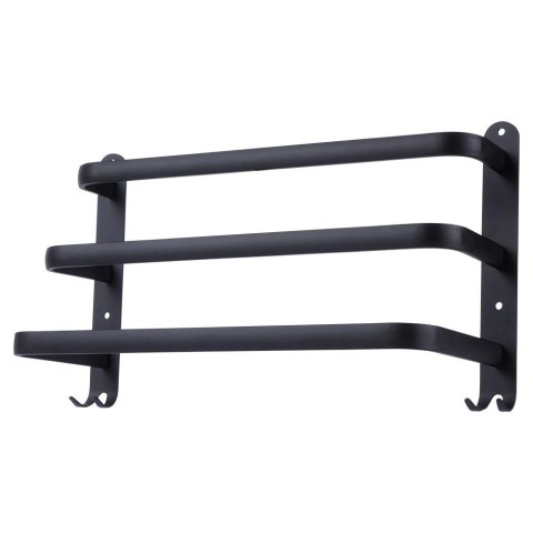 Wieszak na Ręczniki Łazienkowy Ścienny Aluminiowy Czarny VILDE 40x15x23 cm