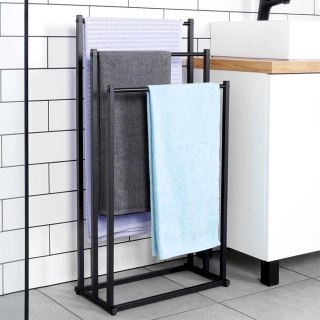 Wieszak na Ręczniki Ubrania Stojący Metalowy Czarny ORION 44 x 21 x 86 cm