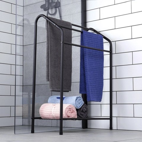 Wieszak na Ręczniki Ubrania VILDE Stojący Metalowy Półka 82,5 cm