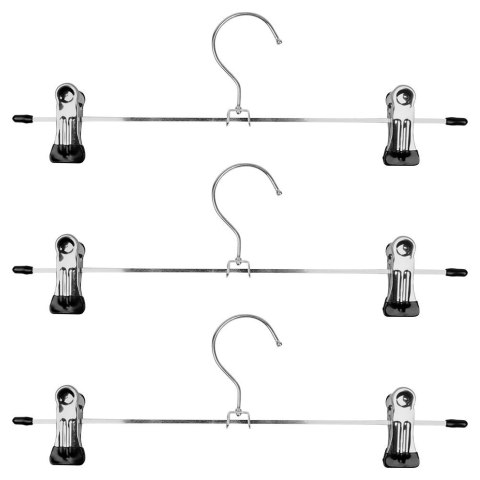 Wieszak na Spodnie z Klipsami 3 szt. STORAGE SOLUTIONS Metalowy 29,5 cm