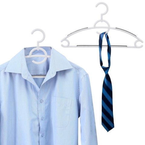 Wieszaki na Ubrania Antypoślizgowe Białe 4 szt. ORION Obrotowy Hak