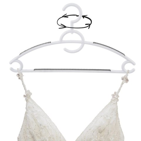 Wieszaki na Ubrania Antypoślizgowe Białe 4 szt. ORION Obrotowy Hak