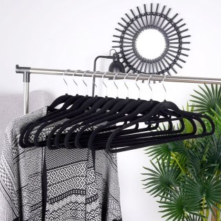 Wieszaki na Ubrania Czarne Obrotowe Welurowe STORAGE SOLUTIONS 10 szt.