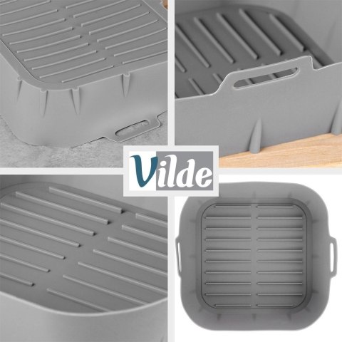 Wkład do Frytkownicy Air Fryer VILDE Silikon Szary Kwadrat 22 x 22 cm