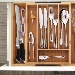 Wkład na Sztućce do Szuflady ORION Bambus Rozsuwany 26-40 cm