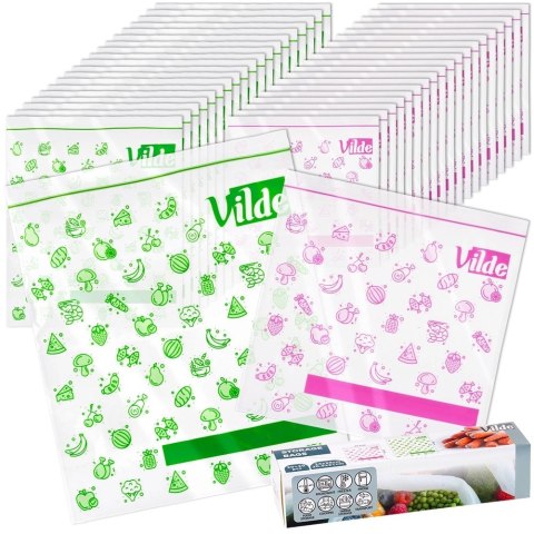 Woreczki Strunowe do Żywności 40 szt. VILDE Dwa Rozmiary M/L