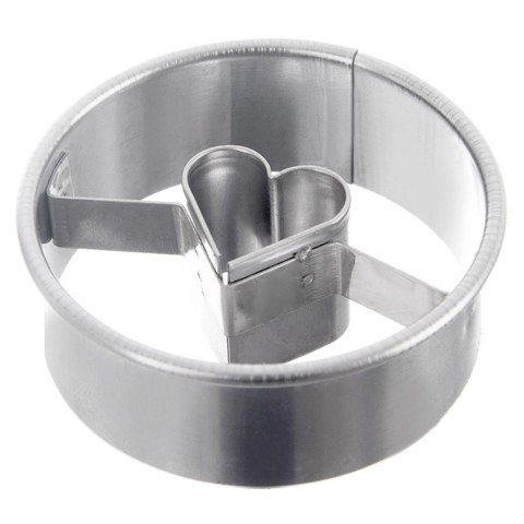 Wykrawacz do Ciastek Koło z Sercem 4,5 cm Stal Nierdzewna do Zmywarki ORION