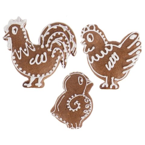 Wykrawacze do Ciastek 3 szt. ORION Kogut Kura Pisklę Stal Nierdzewna