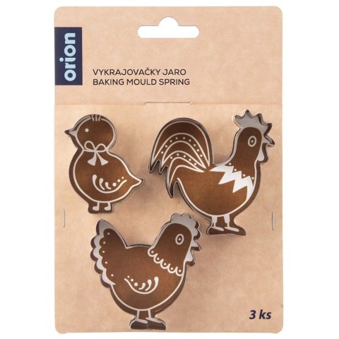 Wykrawacze do Ciastek 3 szt. ORION Kogut Kura Pisklę Stal Nierdzewna