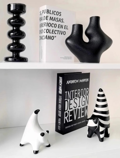 Livetai Wabi-Sabi Ceramiczna rzeźba abstrakcyjna, ręcznie wykonana nieregularna ozdoba dekoracyjna do nowoczesnego wystroju domu