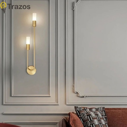 Nordycki luksusowy kinkiet salon nowoczesny minimalistyczny LED czarne złoto kreatywne tło telewizora ściana korytarz