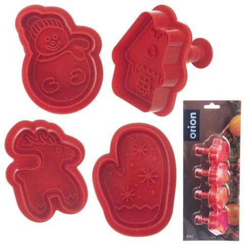 Wykrawacze do Ciastek 4 szt. ORION Boże Narodzenie z Tłokiem Świąteczne