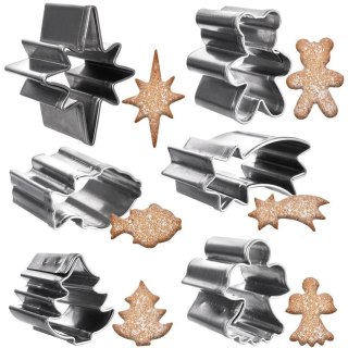 Wykrawacze do Ciastek 6 szt. ORION Małe Stal Nierdzewna Świąteczne